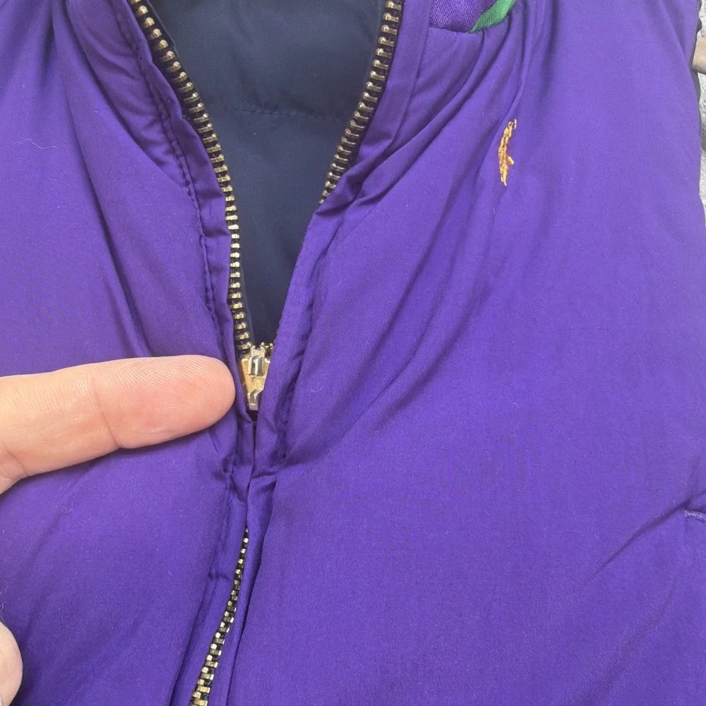 Ralph Lauren Kids Reversible Puffer Vest Down Filled‎ Preppy Winter Size 6